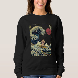Poodle Japanese Kanagawa Wave Surf Dog Sweatshirt