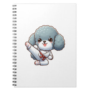 Poodle karate high kick martial arts notebook