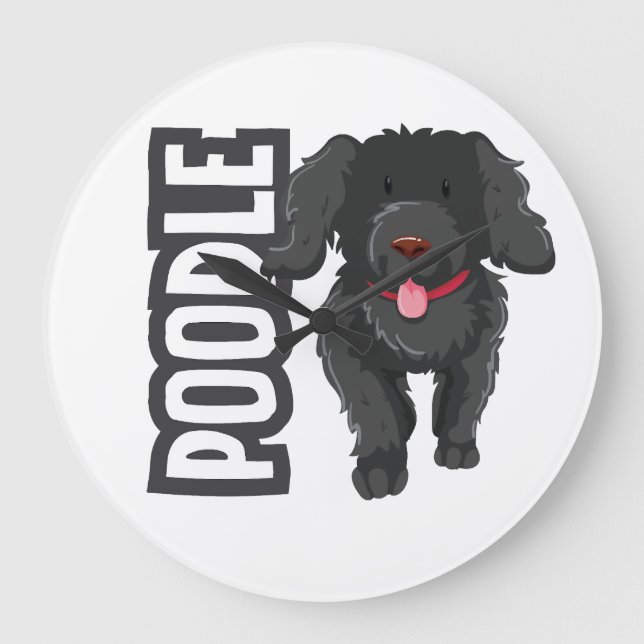 Poodle Large Clock (Front)