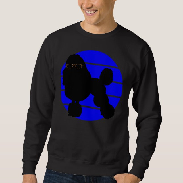 Poodle Leopard Skin Sunglasses Blue Sunset     Sweatshirt (Front)