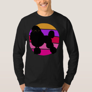 Poodle Leopard Skin Sunglasses Pink Sunset T-Shirt