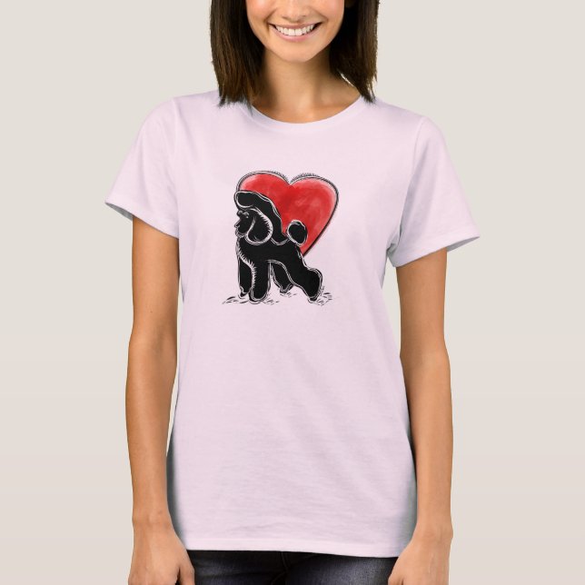 Poodle Linocut T-Shirt (Front)