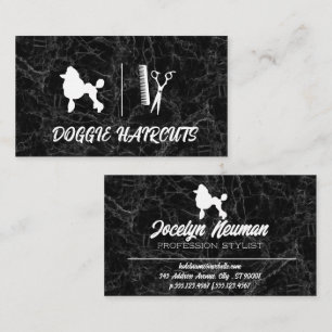 Poodle Logo Comb Scissors Business Card