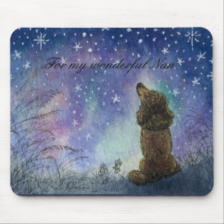 Poodle looking to the stars mouse-mat gift for Nan Mouse Mat