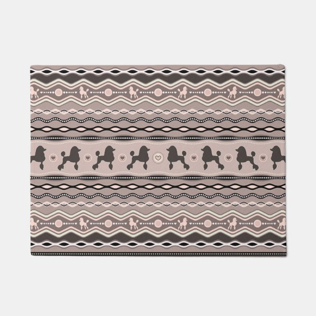 Poodle Love - Decorative Pattern in pastels Doormat (Front)