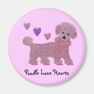 Poodle Love Hearts Magnet