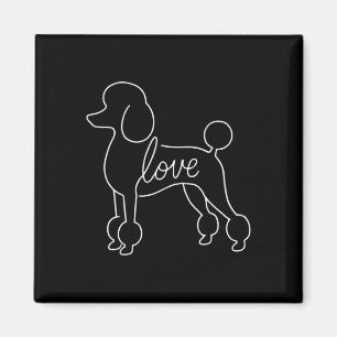 Poodle love line art minimalist elegant dog design magnet