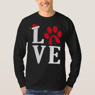 Poodle Love Paw Christmas Tri Blend T-Shirt