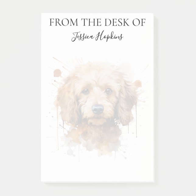 Poodle Lover Monogrammed Dog Post-it Notes (Front)