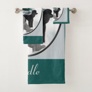 Poodle Lovers Christmas Bath Towel Set