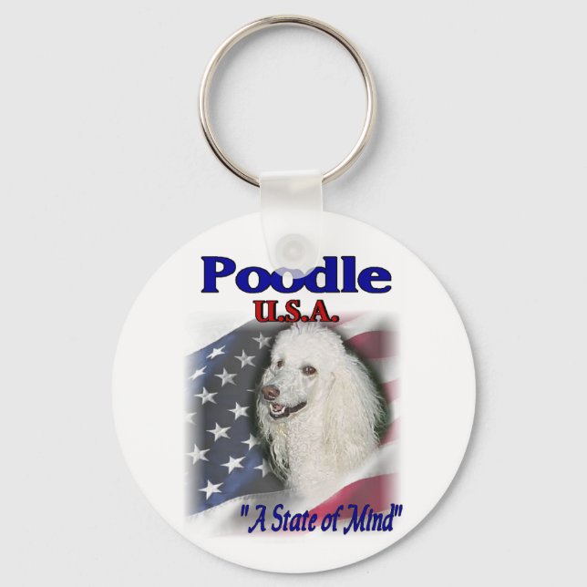 Poodle Lovers Gifts Key Ring (Front)