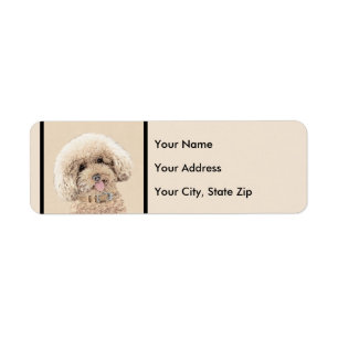 Poodle Miniature Toy Apricot Cream Brown Dog Art