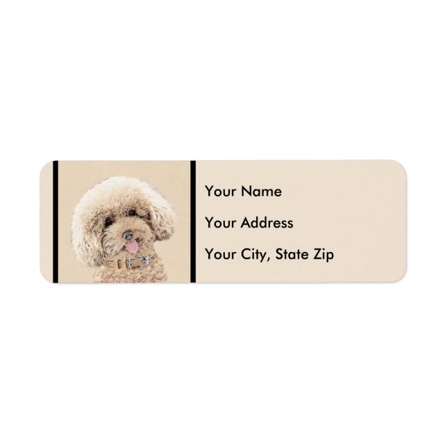 Poodle Miniature Toy Apricot Cream Brown Dog Art (Front)