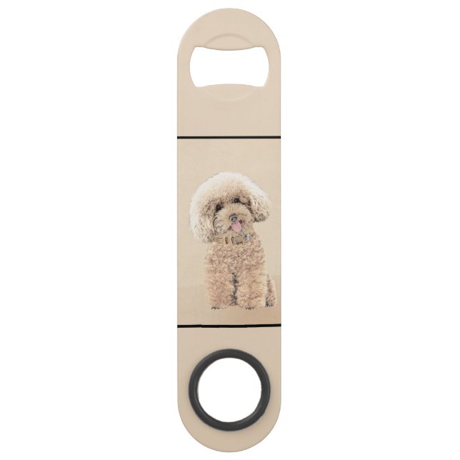 Poodle Miniature Toy Apricot Cream Brown Dog Art (Back)