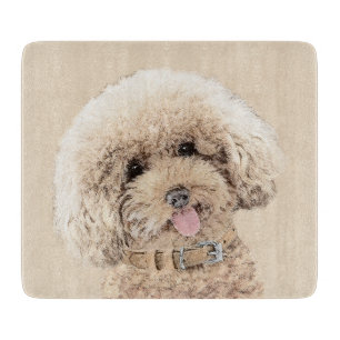 Poodle Miniature Toy Apricot Cream Brown Dog Art Cutting Board
