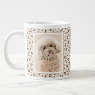 Poodle Miniature Toy Apricot Cream Brown Dog Art Large Coffee Mug
