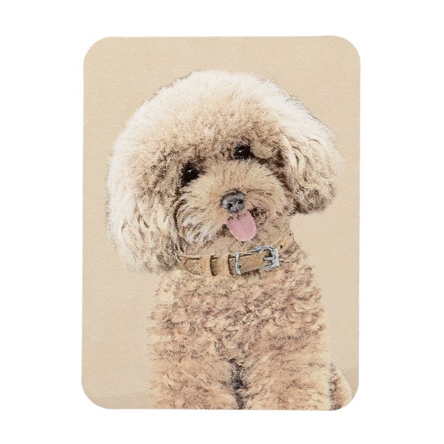 Poodle Miniature Toy Apricot Cream Brown Dog Art Magnet (Vertical)