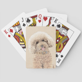 Poodle Miniature Toy Apricot Cream Brown Dog Art Playing Cards