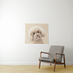 Poodle Miniature Toy Apricot Cream Brown Dog Art Tapestry