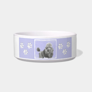 Poodle Miniature Toy Silver Grey Blue Dog Art Bowl