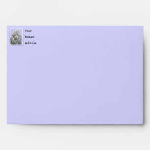 Poodle Miniature Toy Silver Grey Blue Dog Art Envelope