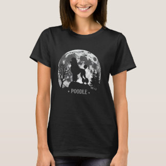 Poodle Moonlit Silhouette Dog Design for Dog Lover T-Shirt