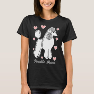 Poodle Mum In Pink And White Fitted Scoop T-Shirt