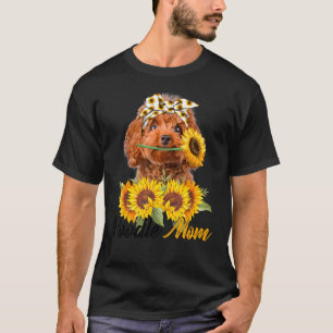 Poodle Mum Sunflower Summer Dog Mum Mama Women T-Shirt
