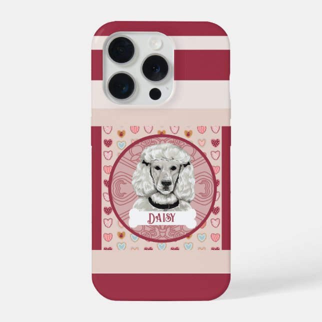 Poodle + name Valentine Heart iPhone 11 Pro Case  (Back)