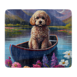 Poodle on a Paddle: A Scenic Adventure Cutting Board