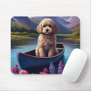 Poodle on a Paddle: A Scenic Adventure Mouse Mat