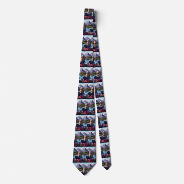 Poodle on a Paddle: A Scenic Adventure Tie (Front)