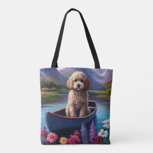 Poodle on a Paddle: A Scenic Adventure Tote Bag