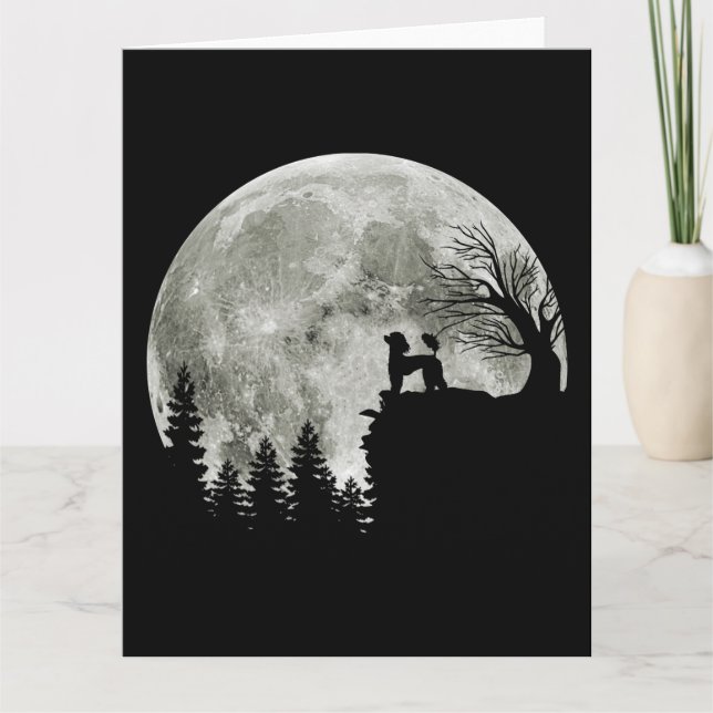 Poodle On Mountain Halloween Gift For Poodle Lover Card (Front)