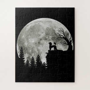 Poodle On Mountain Halloween Gift For Poodle Lover Jigsaw Puzzle