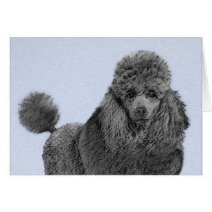 Poodle Painting Miniature Toy Black Original Art