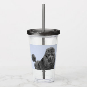 Poodle Painting Miniature Toy Black Original Art Acrylic Tumbler