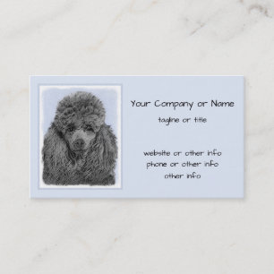 Poodle Painting Miniature Toy Black Original Art Business Card