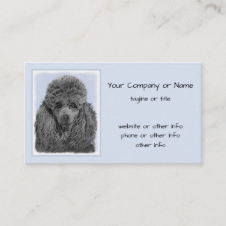 Poodle Painting Miniature Toy Black Original Art Business Card