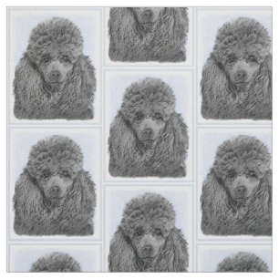Poodle Painting Miniature Toy Black Original Art Fabric
