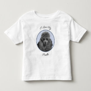 Poodle Painting Miniature Toy Black Original Art Toddler T-Shirt