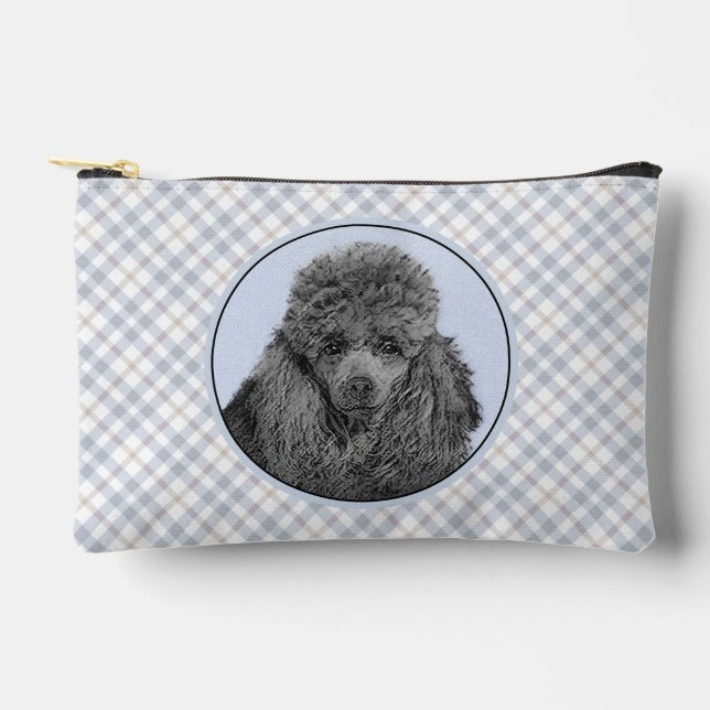 Poodle Painting Miniature Toy Black Pet Dog Art Accessory Pouch (Front)