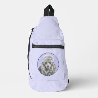 Poodle Painting Miniature Toy Silver Grey Dog Art Sling Bag