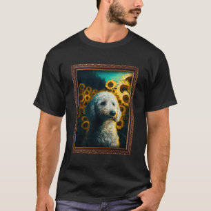 Poodle Painting Sunflower Flower Mum Women Floral T-Shirt