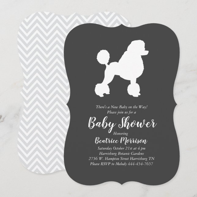 Poodle Party Baby Shower Invitation (Front/Back)