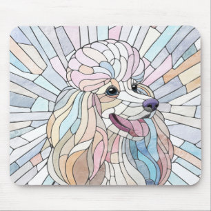 Poodle - pastel mosaic art mouse mat