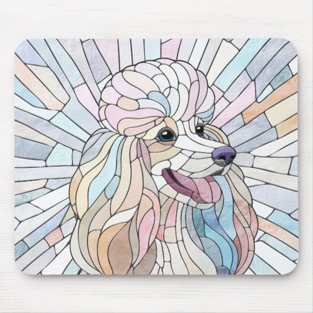 Poodle - pastel mosaic art mouse mat (Front)