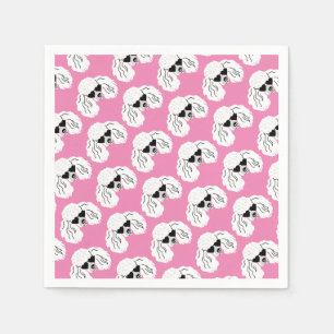 Poodle Pattern Cute Pink Napkin