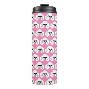 Poodle Pattern Cute Pink Thermal Tumbler
