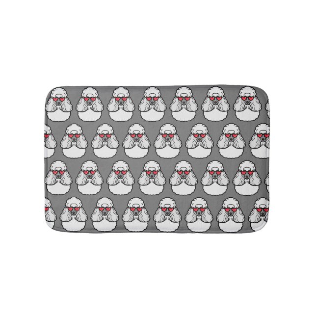 Poodle Pattern Funny Bath Mat (Front)